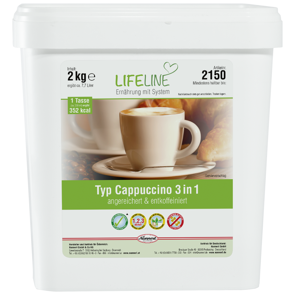 LifeLine Typ Cappuccino 3 in 1 entkoffeiniert & angereichert
