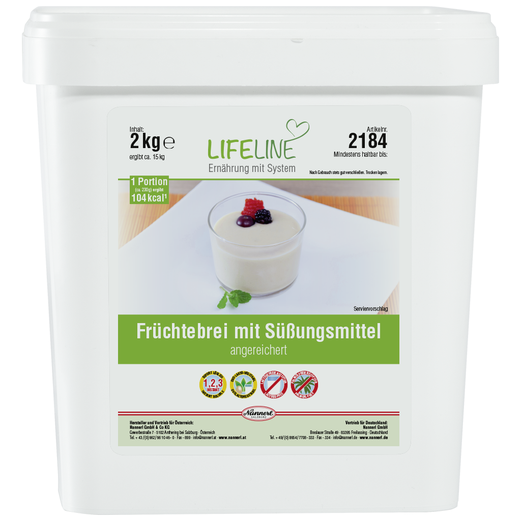 LifeLine Früchtebrei mit Süßungsmittel angereichert 2184